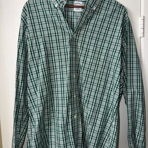 Brooks Brothers 1818 Green Check Non-Iron Supima Cotton Button Down Shirt Large